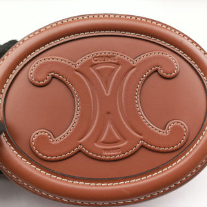 Pre-owned Celine Oval Purse Cuir Triomphe Brown Leather shoulderbag | stylenewstar