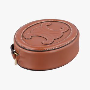 Pre-owned Celine Oval Purse Cuir Triomphe Brown Leather shoulderbag | stylenewstar
