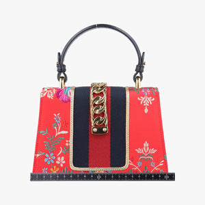 Pre-owned Gucci Sylvie Red x Multicolor silk 472107 shoulderbag | stylenewstar