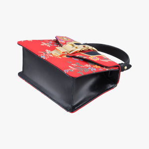 Pre-owned Gucci Sylvie Red x Multicolor silk 472107 shoulderbag | stylenewstar