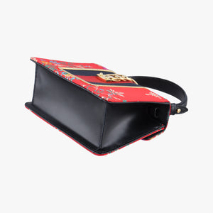 Pre-owned Gucci Sylvie Red x Multicolor silk 472107 shoulderbag | stylenewstar
