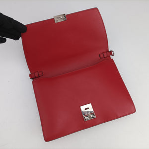 Pre-owned Prada Electra Studded Red Leather 1BD120 shoulderbag | stylenewstar