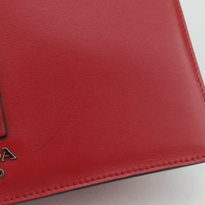 Pre-owned Prada Electra Studded Red Leather 1BD120 shoulderbag | stylenewstar