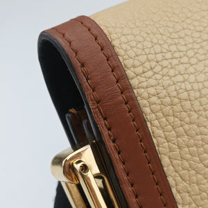 Pre-owned Louis Vuitton DAUPHINE MM Scarlet Red×Panama Beige Taurillon leather M53830 shoulderbag | stylenewstar