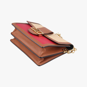 Pre-owned Louis Vuitton DAUPHINE MM Scarlet Red×Panama Beige Taurillon leather M53830 shoulderbag | stylenewstar