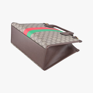 Pre-owned Gucci Interlocking G Tiger Beige×Brown PVC coated canvas×Leather 659983 shoulderbag | stylenewstar