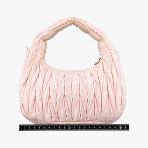 Pre-owned Miu Miu Wander Matelasse hobo Pink Satin 5BC125 shoulderbag | stylenewstar