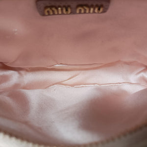 Pre-owned Miu Miu Wander Matelasse hobo Pink Satin 5BC125 shoulderbag | stylenewstar