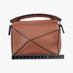 Pre-owned Loewe Puzzle Brown Leather shoulderbag | stylenewstar