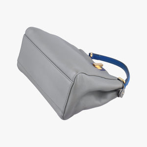Pre-owned Fendi PEEKABOO Blue×Gray Leather 8BN244 shoulderbag | stylenewstar