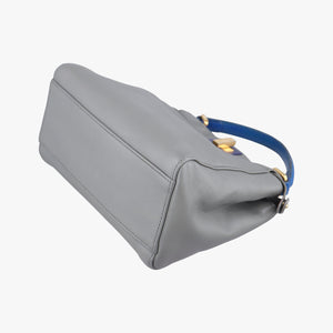 Pre-owned Fendi PEEKABOO Blue×Gray Leather 8BN244 shoulderbag | stylenewstar