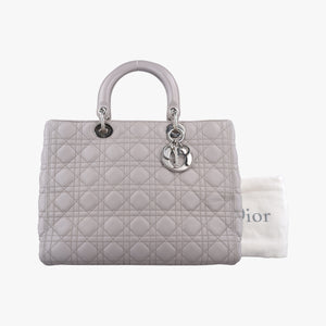 Vintage Christian Dior Lady Dior Grey lambskin handbag | stylenewstar
