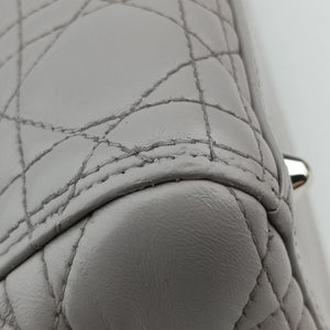 Vintage Christian Dior Lady Dior Grey lambskin handbag | stylenewstar