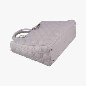 Vintage Christian Dior Lady Dior Grey lambskin handbag | stylenewstar