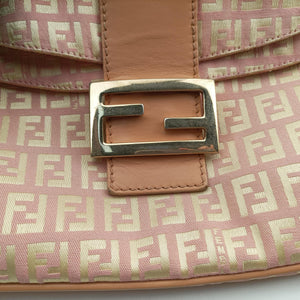 Secondhand Fendi Zucchino Baguette Pink Canvas×Leather 8BR002 shoulderbag | stylenewstar