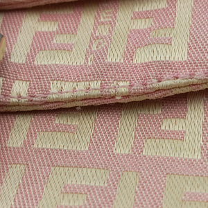 Secondhand Fendi Zucchino Baguette Pink Canvas×Leather 8BR002 shoulderbag | stylenewstar