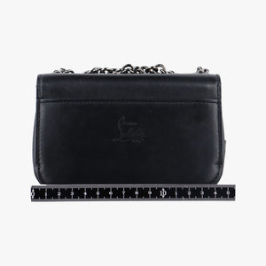 Pre-owned Christian Louboutin Night Tudor Spikes Small Sweet Charity Black Leather shoulderbag | stylenewstar
