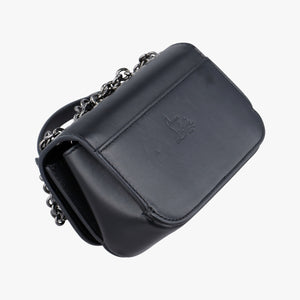 Pre-owned Christian Louboutin Night Tudor Spikes Small Sweet Charity Black Leather shoulderbag | stylenewstar