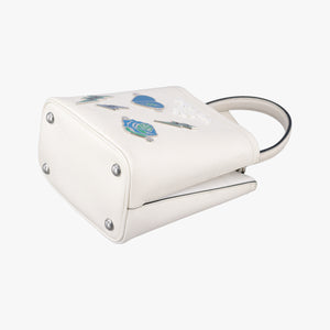 Pre-owned Prada Small Panier White Saffiano leather 1BA217 shoulderbag | stylenewstar