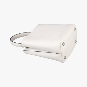 Pre-owned Prada Small Panier White Saffiano leather 1BA217 shoulderbag | stylenewstar
