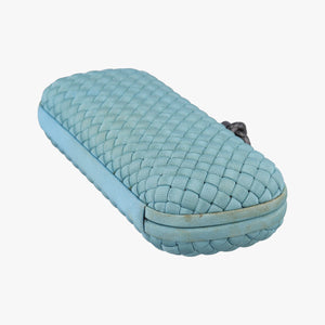 Pre-owned Bottega Veneta Intrecciato Blue Fabric clutchbag | stylenewstar