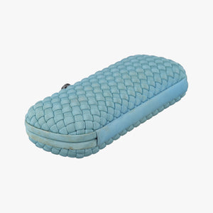 Pre-owned Bottega Veneta Intrecciato Blue Fabric clutchbag | stylenewstar