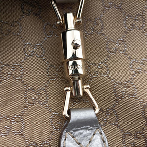 Pre-owned Gucci New Jackie Brown x Silver canvas x leather 246907 shoulderbag | stylenewstar