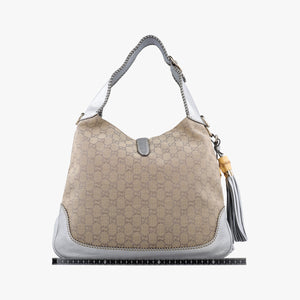 Pre-owned Gucci New Jackie Brown x Silver canvas x leather 246907 shoulderbag | stylenewstar
