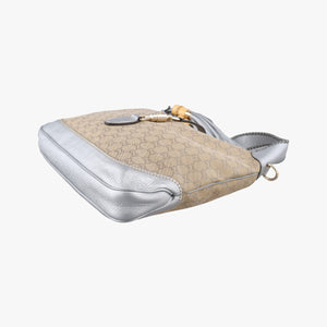 Pre-owned Gucci New Jackie Brown x Silver canvas x leather 246907 shoulderbag | stylenewstar