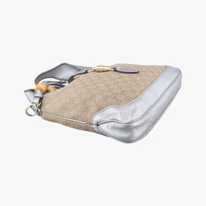 Pre-owned Gucci New Jackie Brown x Silver canvas x leather 246907 shoulderbag | stylenewstar
