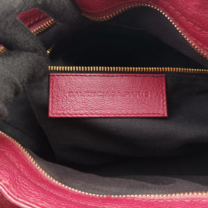 Pre-owned Balenciaga The First Burgundy lambskin shoulderbag | stylenewstar