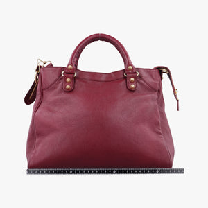 Pre-owned Balenciaga The First Burgundy lambskin shoulderbag | stylenewstar