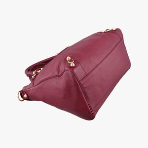 Pre-owned Balenciaga The First Burgundy lambskin shoulderbag | stylenewstar