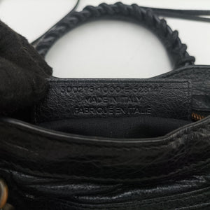 Pre-owned Balenciaga Classic City Mini Black lambskin shoulderbag | stylenewstar