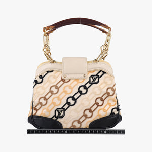 Pre-owned Louis Vuitton Mini Linda Ivory x Multicolor Cotton x Velvet x Leather M95207 handbag | stylenewstar