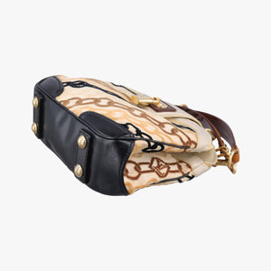 Pre-owned Louis Vuitton Mini Linda Ivory x Multicolor Cotton x Velvet x Leather M95207 handbag | stylenewstar