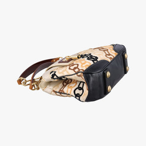 Pre-owned Louis Vuitton Mini Linda Ivory x Multicolor Cotton x Velvet x Leather M95207 handbag | stylenewstar