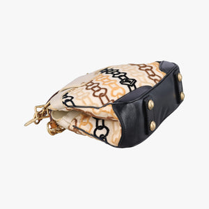 Pre-owned Louis Vuitton Mini Linda Ivory x Multicolor Cotton x Velvet x Leather M95207 handbag | stylenewstar