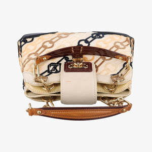 Pre-owned Louis Vuitton Mini Linda Ivory x Multicolor Cotton x Velvet x Leather M95207 handbag | stylenewstar