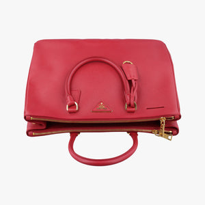 Pre-owned Prada Galleria Red SAFFIANO Leather BN2274 handbag | stylenewstar