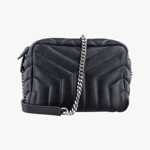 Pre-owned Yves Saint Laurent LOULOU Black Leather 454317 shoulderbag | stylenewstar