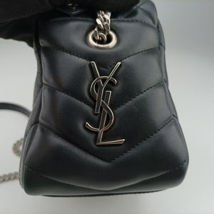 Pre-owned Yves Saint Laurent LOULOU Black Leather 454317 shoulderbag | stylenewstar