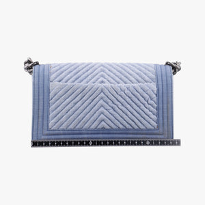Pre-owned Chanel BOY CHANEL Blue Denim A67086 shoulderbag | stylenewstar