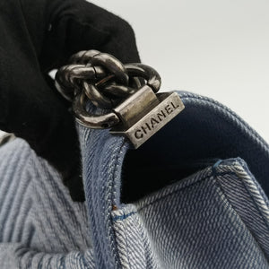 Pre-owned Chanel BOY CHANEL Blue Denim A67086 shoulderbag | stylenewstar