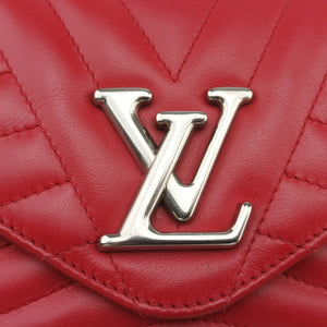 Pre-owned Louis Vuitton New Wave Chain Pochette ECARLATE Leather M63956 shoulderbag | stylenewstar
