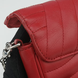 Pre-owned Louis Vuitton New Wave Chain Pochette ECARLATE Leather M63956 shoulderbag | stylenewstar