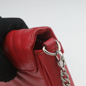 Pre-owned Louis Vuitton New Wave Chain Pochette ECARLATE Leather M63956 shoulderbag | stylenewstar
