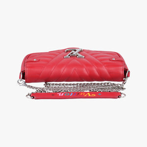 Pre-owned Louis Vuitton New Wave Chain Pochette ECARLATE Leather M63956 shoulderbag | stylenewstar