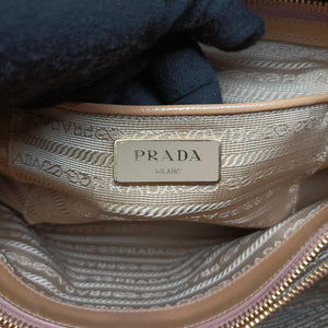 Vintage Prada Promenade Beige Patent SAFFIANO Leather BN2558 handbag | stylenewstar