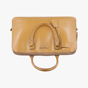 Vintage Prada Promenade Beige Patent SAFFIANO Leather BN2558 handbag | stylenewstar